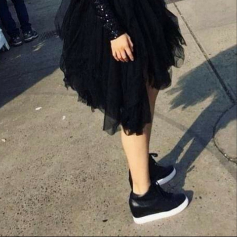 Black sneaker heels outlet